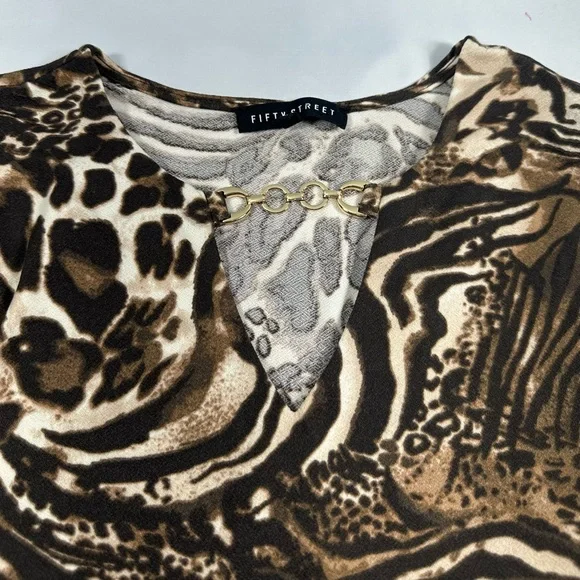 Stylish Animal Print Long Sleeve Top - Picture 7 of 8